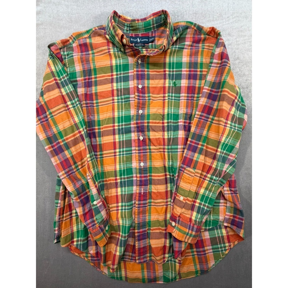 Ralph Lauren Classic Fit Long Sleeve Shirt Plaid XXL Little‎ Pony